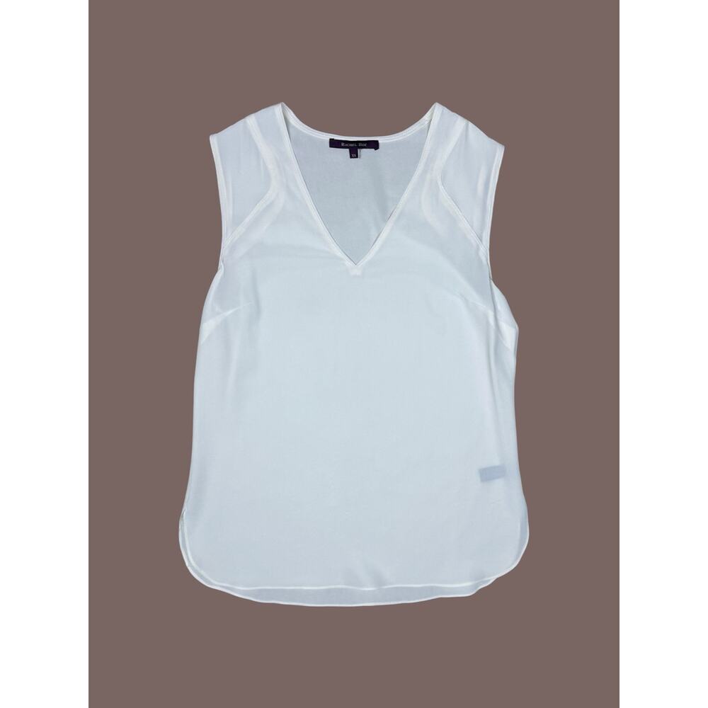 Rachel Roy 100% Silk Cream White Sleeveless Tank Blouse Size XS - Picture 3 of 6